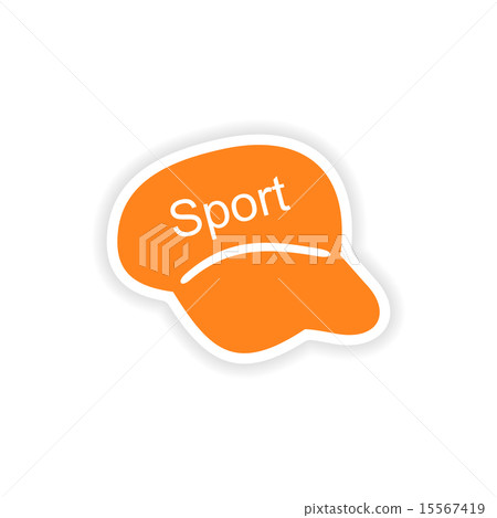 icon sticker realistic design on paper cap sport 15567419