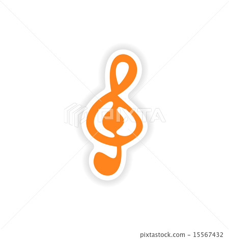 icon sticker realistic design on paper clef icon sticker realistic design on paper clef 15567432