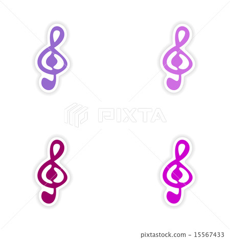assembly realistic sticker design on paper clef assembly realistic sticker design on paper clef 15567433