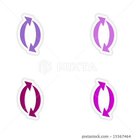 assembly realistic sticker design on paper arrows 15567464
