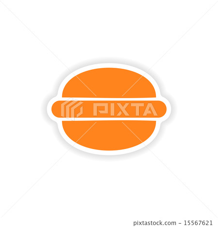 icon sticker realistic design on paper hamburger icon sticker realistic design on paper hamburger 15567621