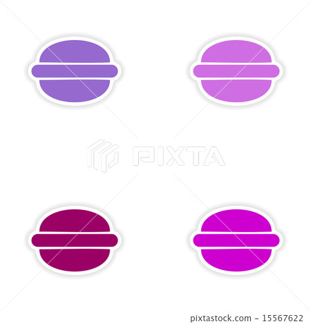 assembly realistic sticker design on paper hamburger 15567622