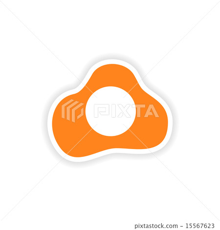 icon sticker realistic design on paper omelette 15567623