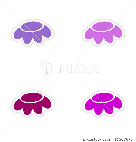 assembly realistic sticker design on paper camomile 15567676