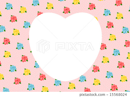 Rose Heart Frame Floral Pattern Material Rose Heart Frame Floral Pattern Material 15568024