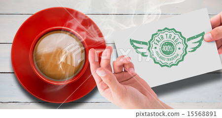 Composite image of hand showing card Composite image of hand showing card 15568891