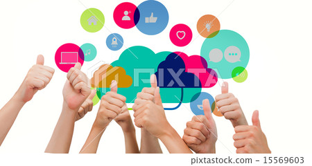 Composite image of group of hands giving thumbs up Composite image of group of hands giving thumbs up 15569603