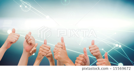 Composite image of group of hands giving thumbs up Composite image of group of hands giving thumbs up 15569672
