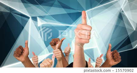 Composite image of hands showing thumbs up 15570902