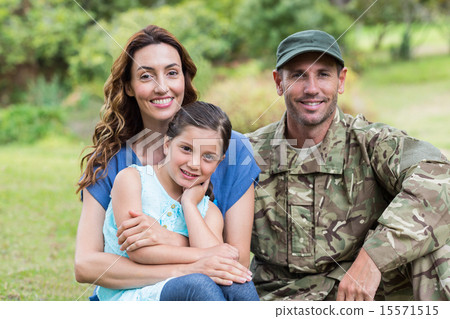 Handsome soldier reunited with family Handsome soldier reunited with family 15571515