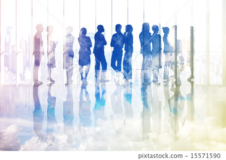 Composite image of many business people standing in a line Composite image of many business people standing in a line 15571590