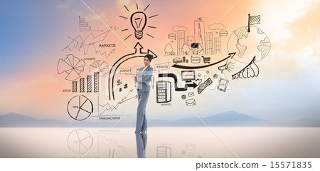 Composite image of confident businesswoman 15571835