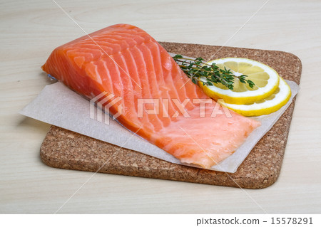 Salted Salmon on the wood background Salted Salmon on the wood background 15578291