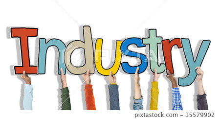 Industry Hands Holding Single Word Concept 15579902