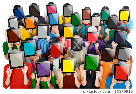 Social Gathering Digital Tablet Communication Society Concept 15579919