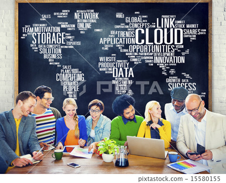 Stock Photo: Link Cloud Computing Technology Data Information Concept