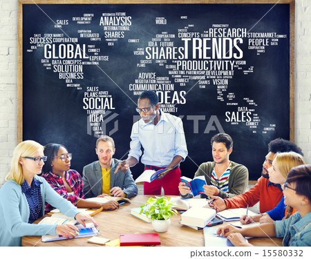 Trends World Map Marketing Ideas Social Style Concept 15580332