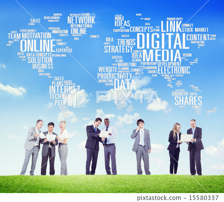 Digital Media Connecting Content Network Technology Concept 15580337