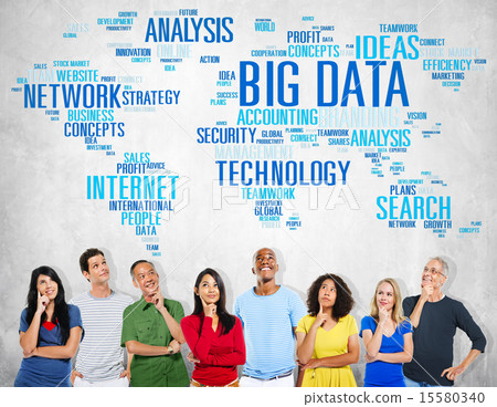 Big Data Storage Information World Map Concept 15580340