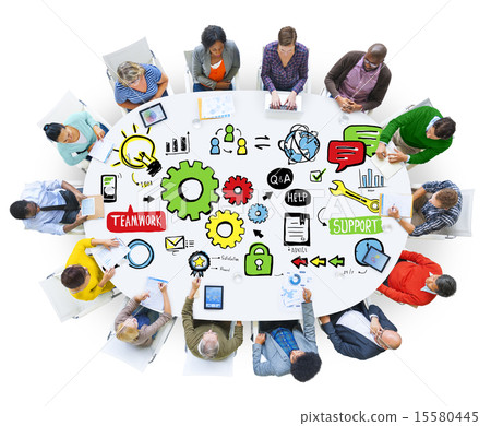 Team Teamwork Support Success Collaboration Cog... - Stock Photo ...