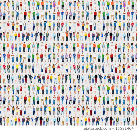 Multiethnic Casual People Togetherness Celebration Arms Raised C 15581464