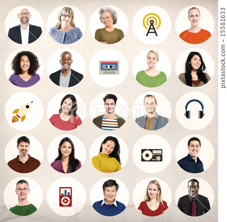 Diversity Group Technology Music Media Collection Concept Diversity Group Technology Music Media Collection Concept 15581633