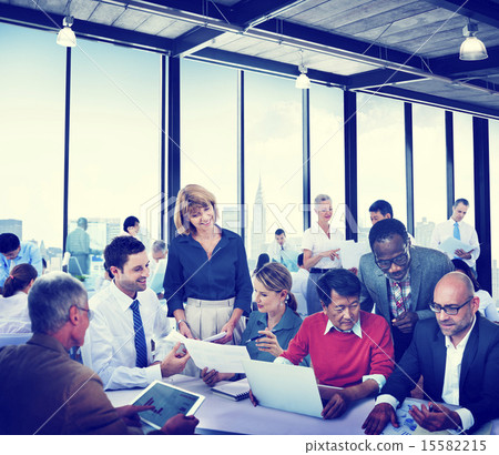 Diverse Business People Working Teamwork Cooperation Cityscape C 15582215