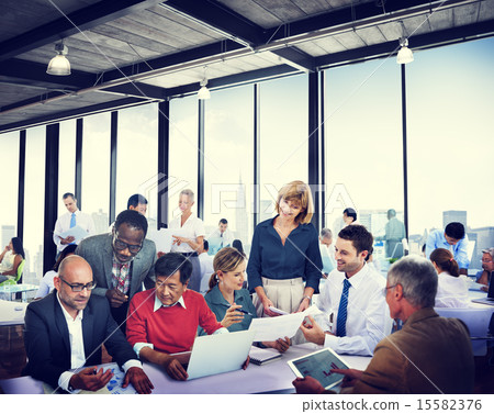 Diverse Business People Working Teamwork Cooperation Cityscape C 15582376