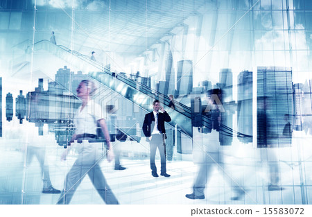 Business People City Standing Out From The Crowd Concept 15583072