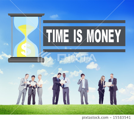 Time Money Hour Glass Business People Concept Time Money Hour Glass Business People Concept 15583541