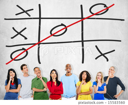 Tic Tac Toe Game Competition XO Win Challecge Concept 15583560