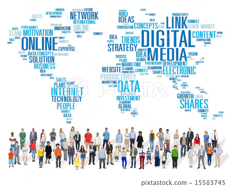 Digital Media Connecting Content Network Technology Concept Digital Media Connecting Content Network Technology Concept 15583745