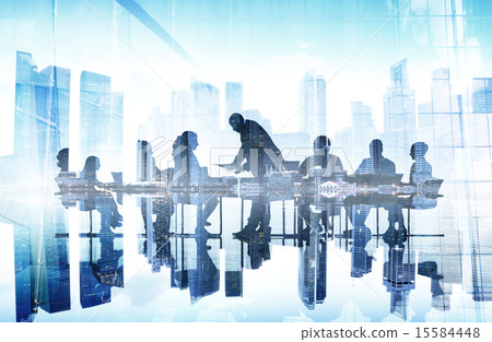 Business People Silhouette Conference Brainstorming Teamwork Con 15584448