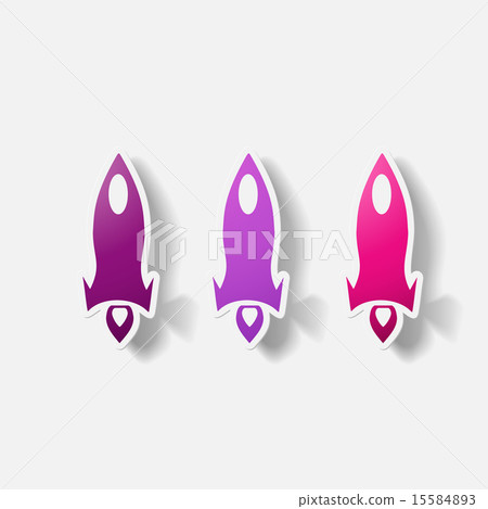 Paper clipped sticker: rocket 15584893