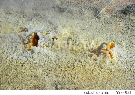 Sulfur fumarole in crater of active volcano Sulfur fumarole in crater of active volcano 15584931