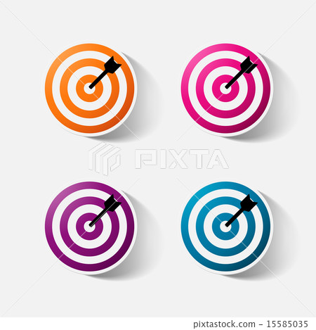 Paper clipped sticker: darts target Paper clipped sticker: darts target 15585035