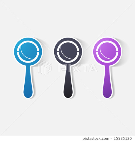 Paper clipped sticker: rattle Paper clipped sticker: rattle 15585120