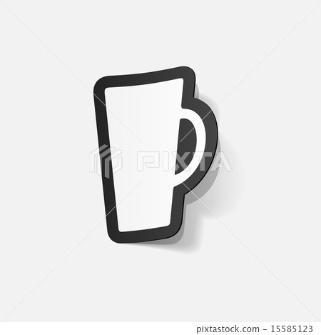 Paper clipped sticker: Coffee Cup Isolated Paper clipped sticker: Coffee Cup Isolated 15585123