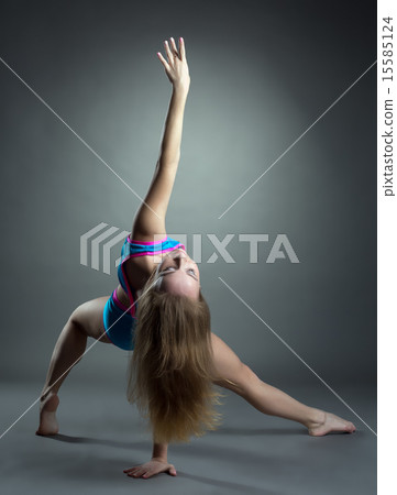 View of graceful young woman training in studio View of graceful young woman training in studio 15585124