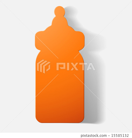 Paper clipped sticker: baby bottle Paper clipped sticker: baby bottle 15585132