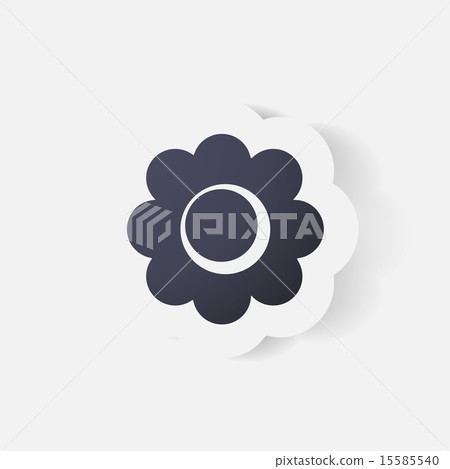 Realistic paper sticker: flowers. camomile Realistic paper sticker: flowers. camomile 15585540
