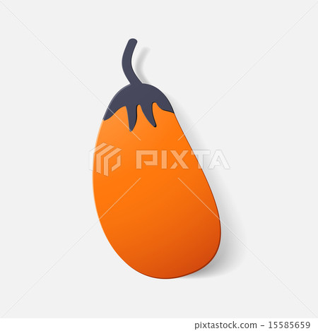 Paper clipped sticker: vegetable eggplant Paper clipped sticker: vegetable eggplant 15585659