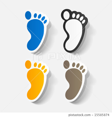 Paper clipped sticker: Footprint symbol Paper clipped sticker: Footprint symbol 15585874