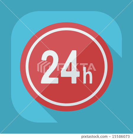 Flat modern design with shadow 24 hours Flat modern design with shadow 24 hours 15586073