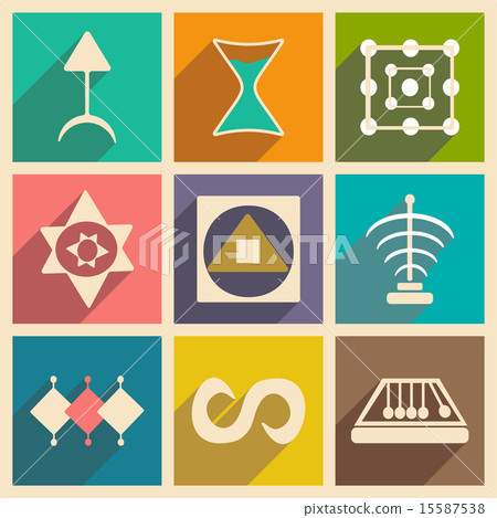 Flat with shadow concept and mobile application alchemical symbols Flat with shadow concept and mobile application alchemical symbols 15587538
