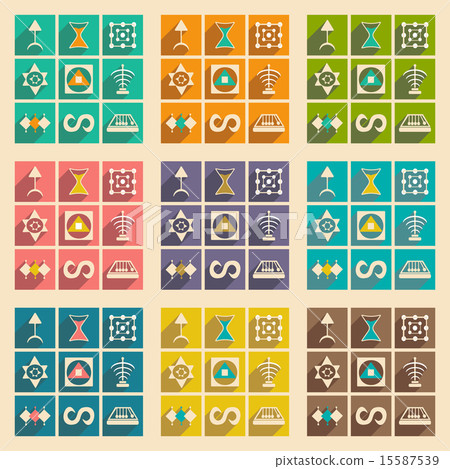 Flat with shadow concept and mobile application alchemical signs 15587539