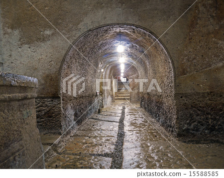 A shelter shelter that was dug by the teacher and children's hand during the war 15588585
