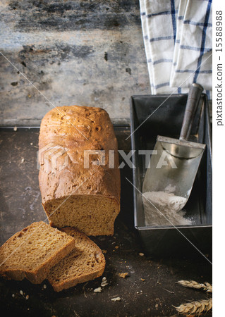 Loaf of homemade rye bread Loaf of homemade rye bread 15588988