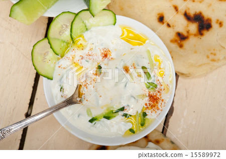 Arab middle east goat yogurt and cucumber salad Arab middle east goat yogurt and cucumber salad 15589972