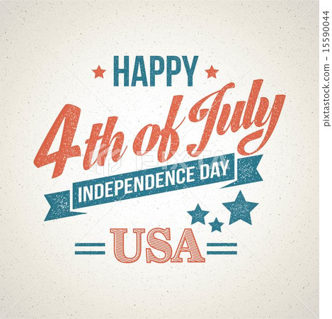 Retro typography card Independence Day. Vector illustration  15590044